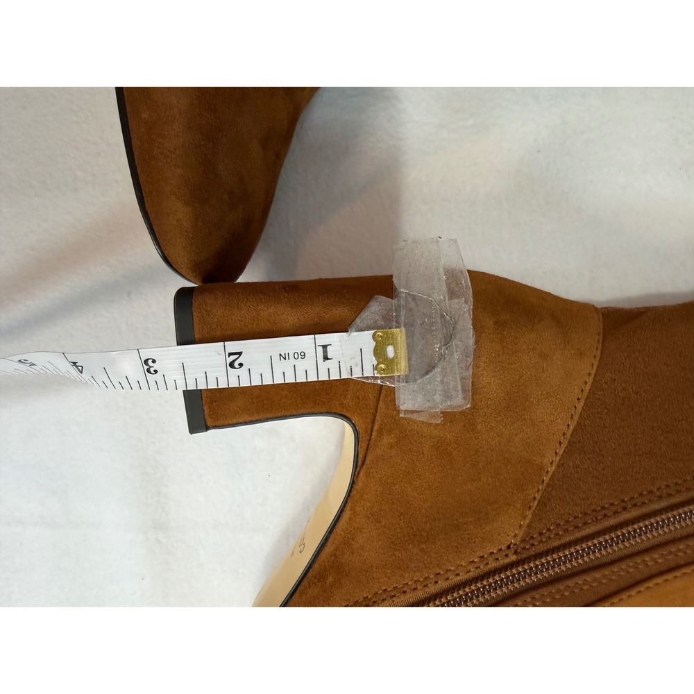 Cole Haan Georgette  Boot Womens 6 Brown Tobacco Suede Block Heel Tall Classic - Picture 7 of 12